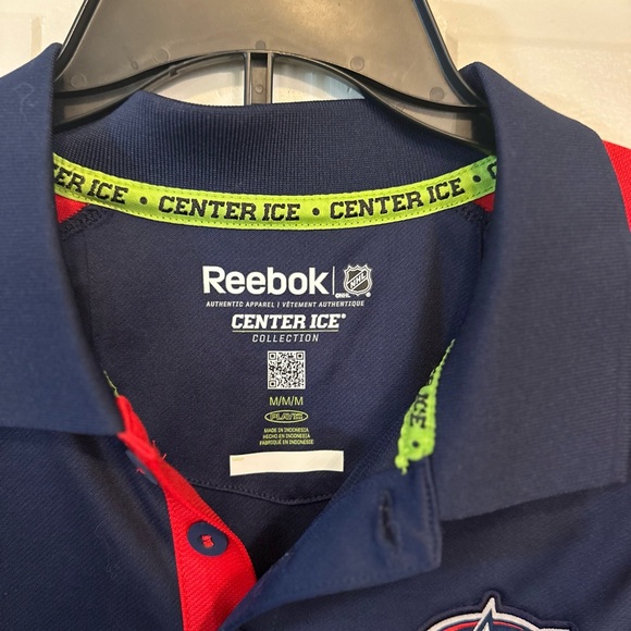 Reebok Center Ice NHL Columbus Blue Jackets Play Dry Polo Shirt Size Medium - Picture 2 of 10